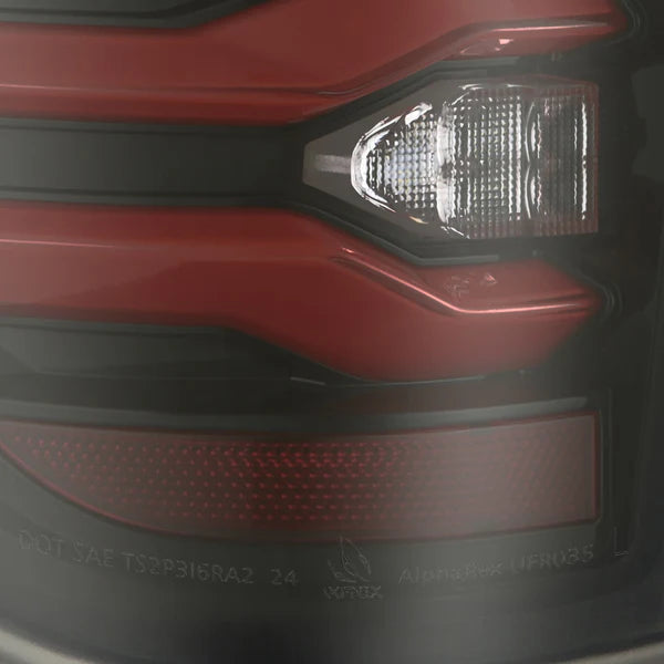 Alpharex 2010-2014 Ford Raptor LUXX-Series LED Tail Lights Black-Red