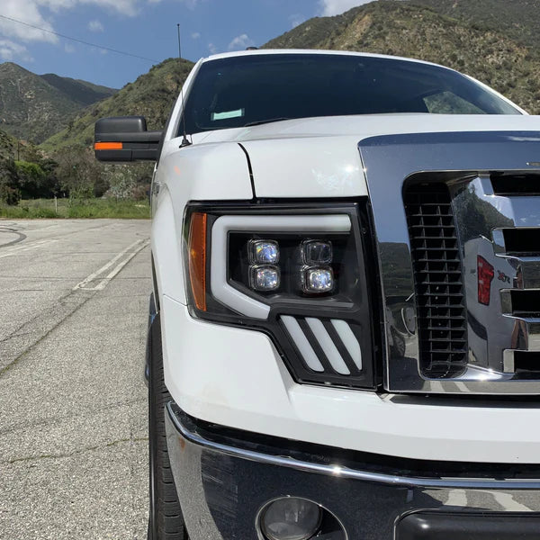 Alpharex 2010-2014 Ford Raptor NOVA-Series LED Projector Headlights Jet Black