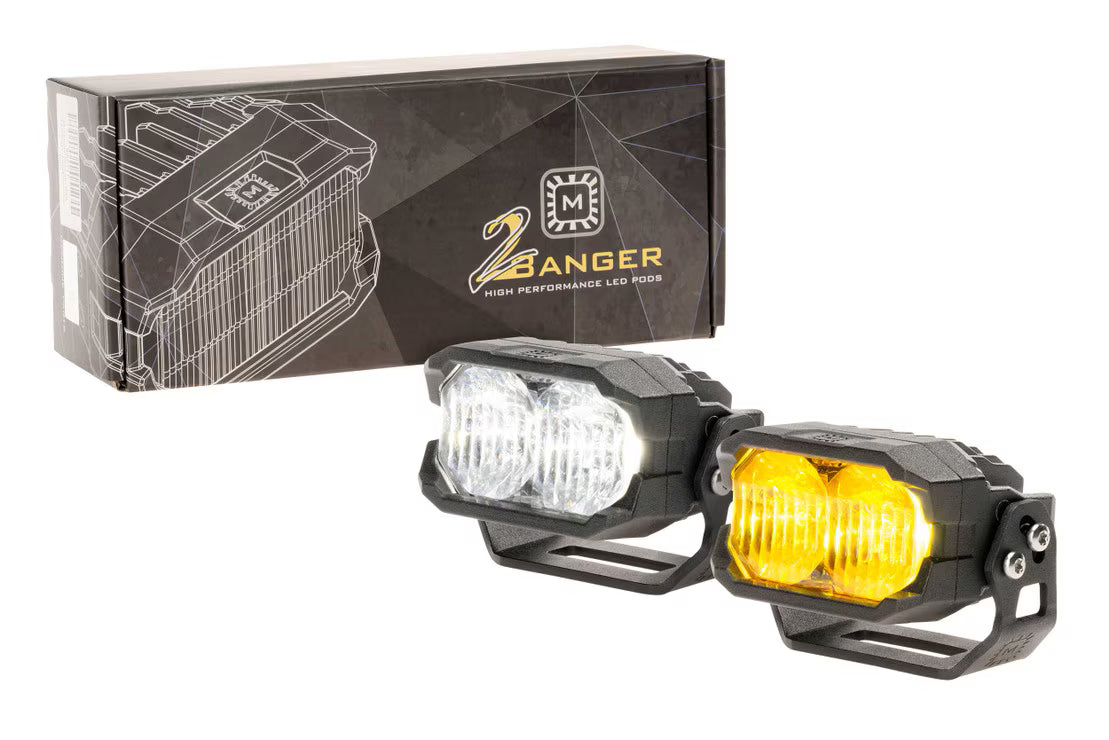 Morimoto 2Banger LED Pods: HXB Combo Beam - Amber