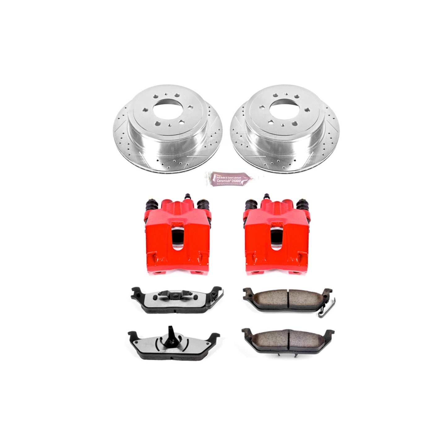 POWERSTOP 04-11 Ford F-150 and Raptor Rear Z36 Truck Kit w/ red Calipers