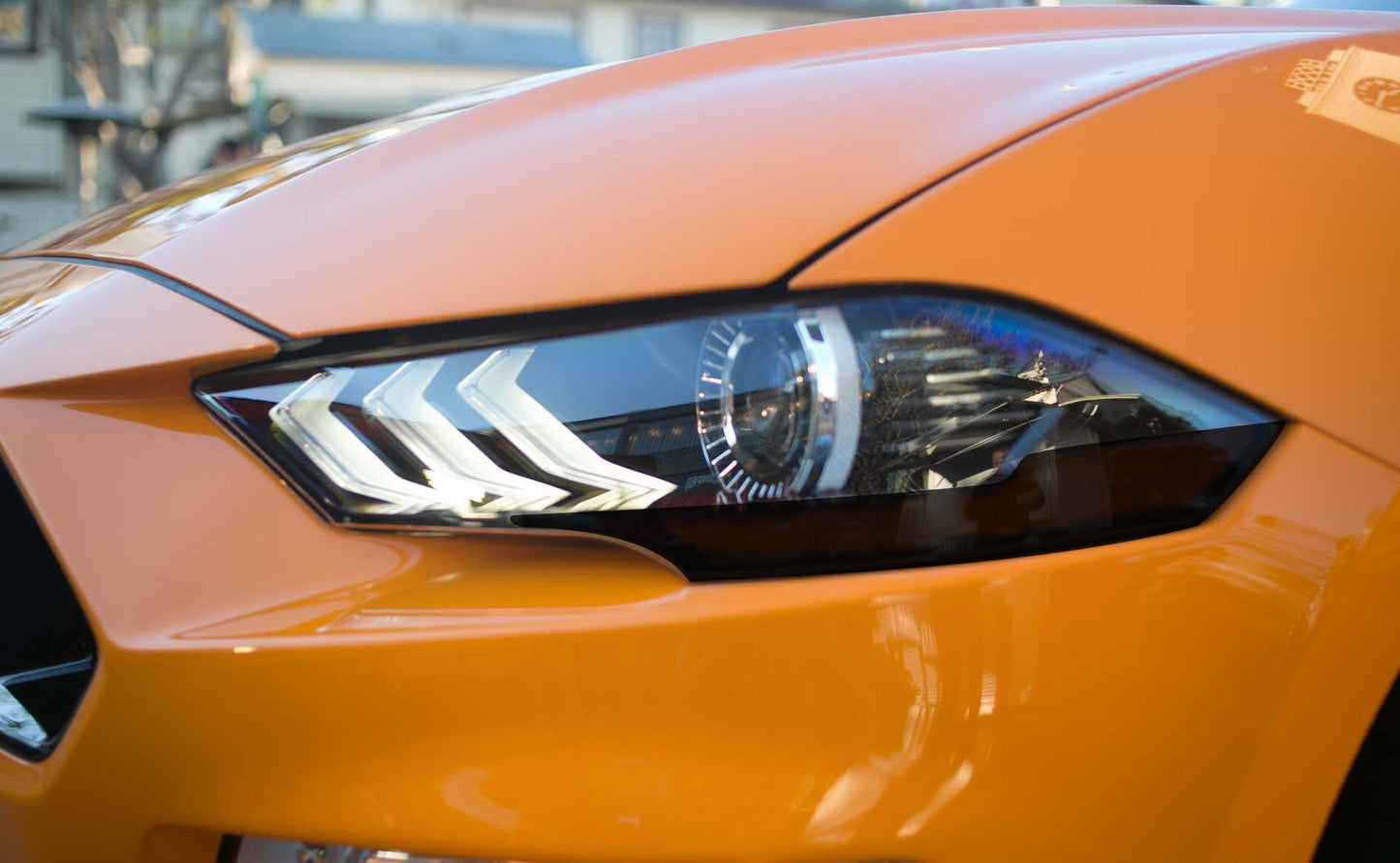 Partial Headlight Amber Corner Vinyl Lens Tint (2018-2023 Mustang)
