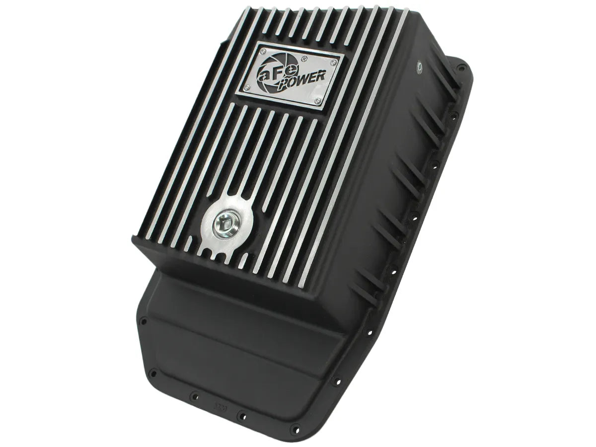 AFE Power 2010-2014 Ford Raptor Pro Series Transmission Pan Black w/ Machined Finish