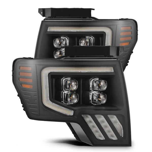 Alpharex 2010-2014 Ford Raptor MKII NOVA-Series LED Projector Headlights Black