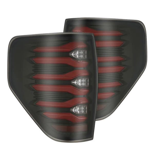 Alpharex 2010-2014 Ford Raptor LUXX-Series LED Tail Lights Black-Red