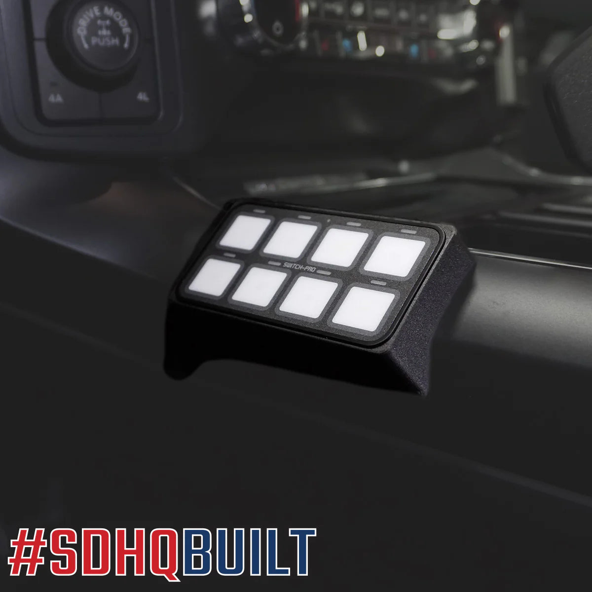 SDHQ OFF ROAD '21-25 FORD RAPTOR SDHQ BUILT SWITCH-PROS SP-9100 FLOW THROUGH CENTER CONSOLE KEYPAD MOUNT