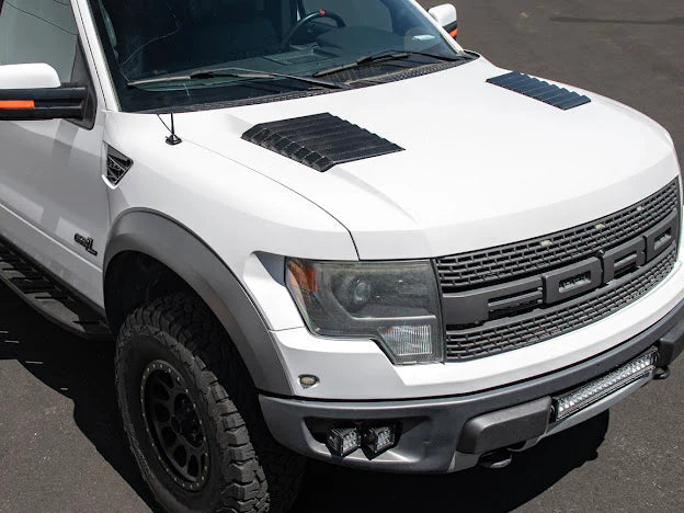 2010-2014 Ford Raptor SVT Replacement Carbon Fiber Hood Vents