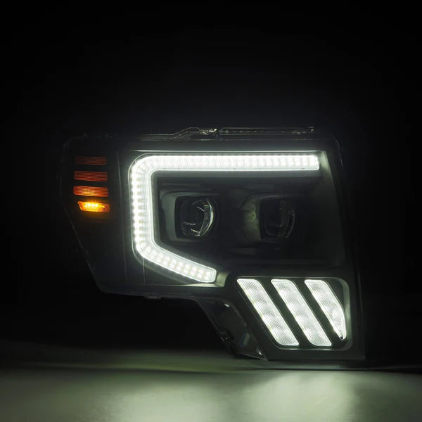 Alpharex 2010-2014 Ford Raptor MKII LUXX-Series LED Projector Headlights Black