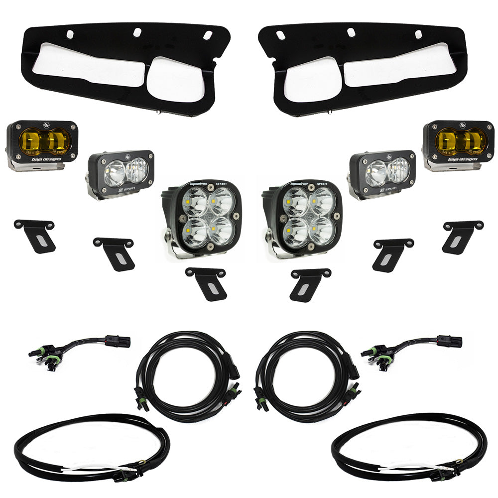 Baja Designs 21-22 Ford Bronco w/Steel Bumper S2 SAE Sportsmen Fog Pocket Light Kit