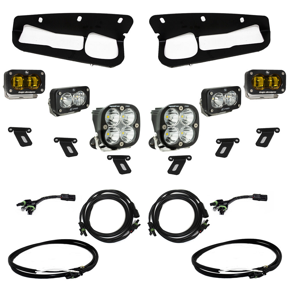 Baja Designs 21-22 Ford Bronco w/Steel Bumper S2 SAE Pro Fog Pocket Light Kit