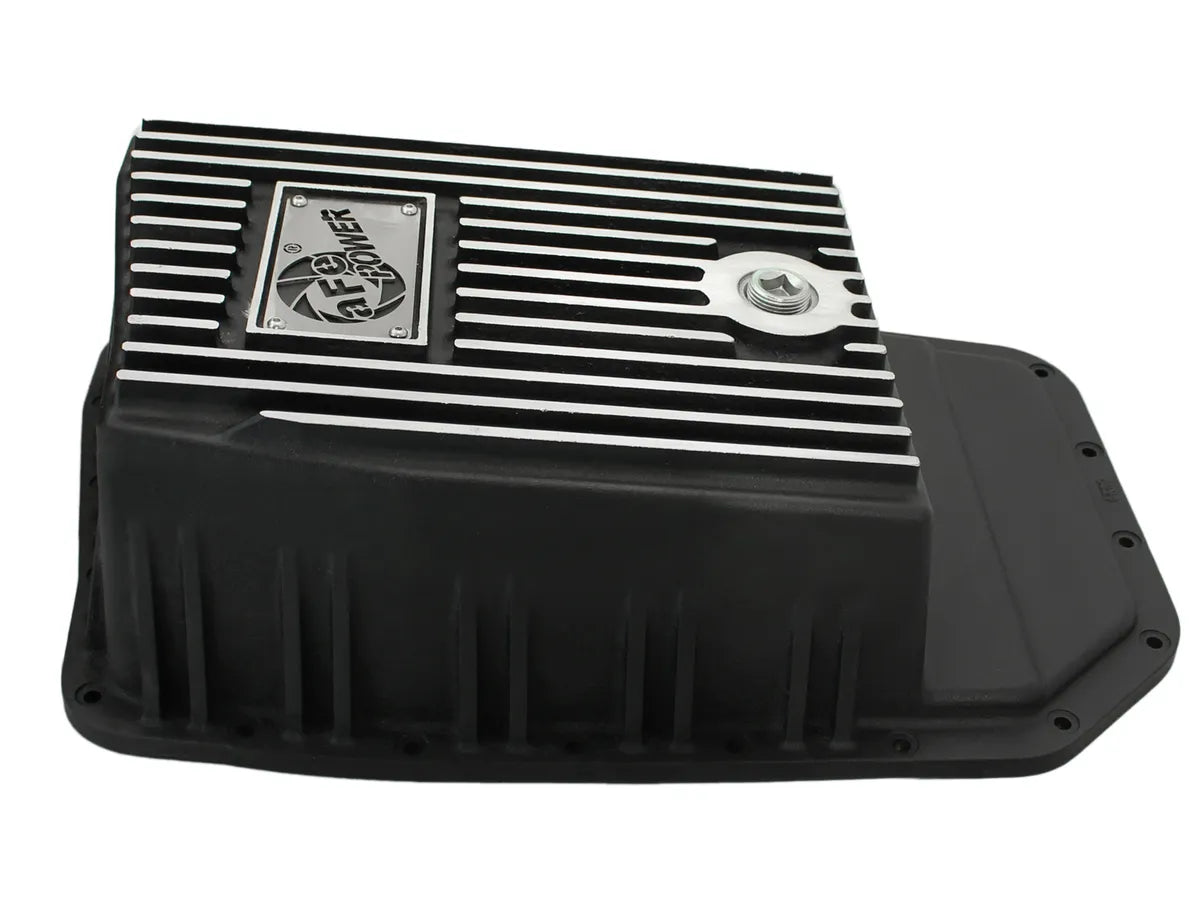 AFE Power 2010-2014 Ford Raptor Pro Series Transmission Pan Black w/ Machined Finish
