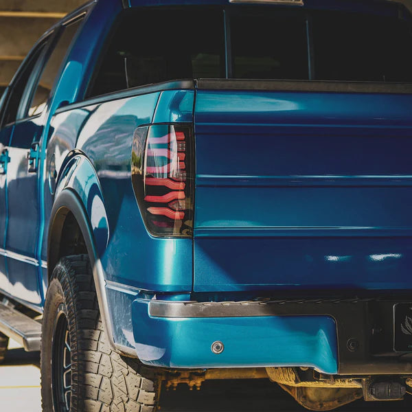 Alpharex 2010-2014 Ford Raptor LUXX-Series LED Tail Lights Black-Red