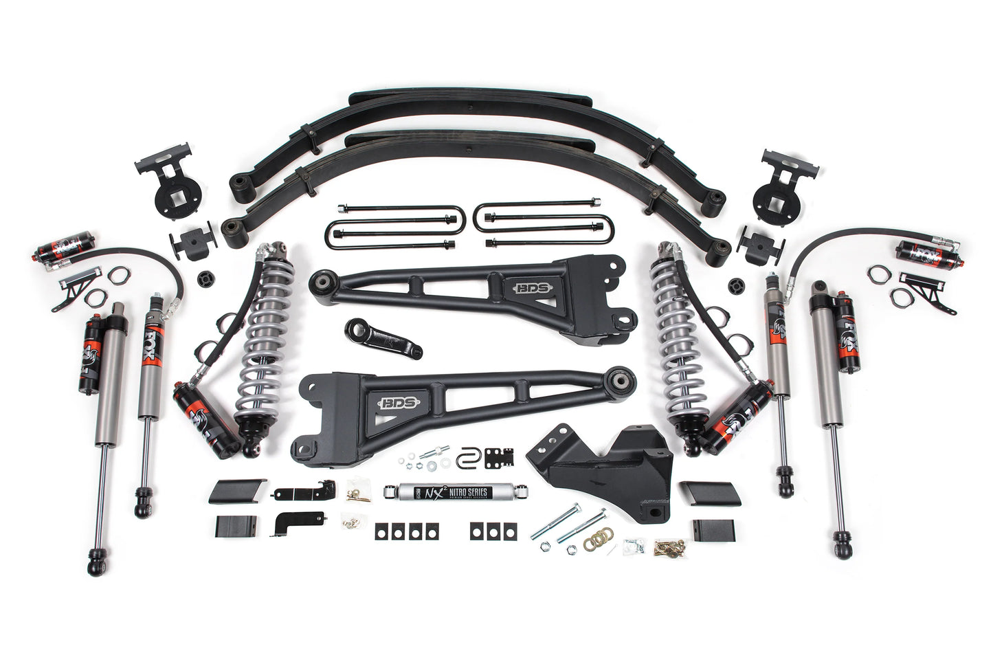 BDS 4 Inch Lift Kit w/ Radius Arm | FOX 2.5 Performance Elite Coil-Over Conversion | Ford F250/F350 Super Duty (17-19) 4WD | Diesel