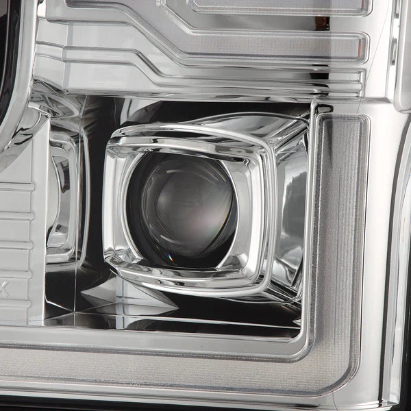 Alpharex 20-22 Ford Super Duty LUXX-Series LED Projector Headlights Chrome