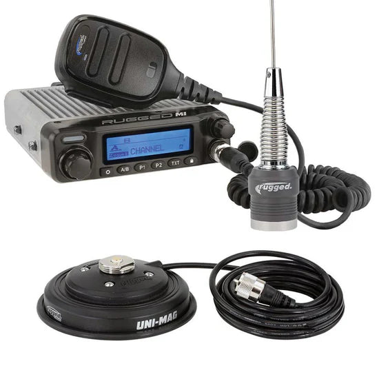 Rugged Radios Radio Kit Plus - M1 RACE SERIES - High Power Waterproof Business Band Mobile Radio Kit with External Speaker