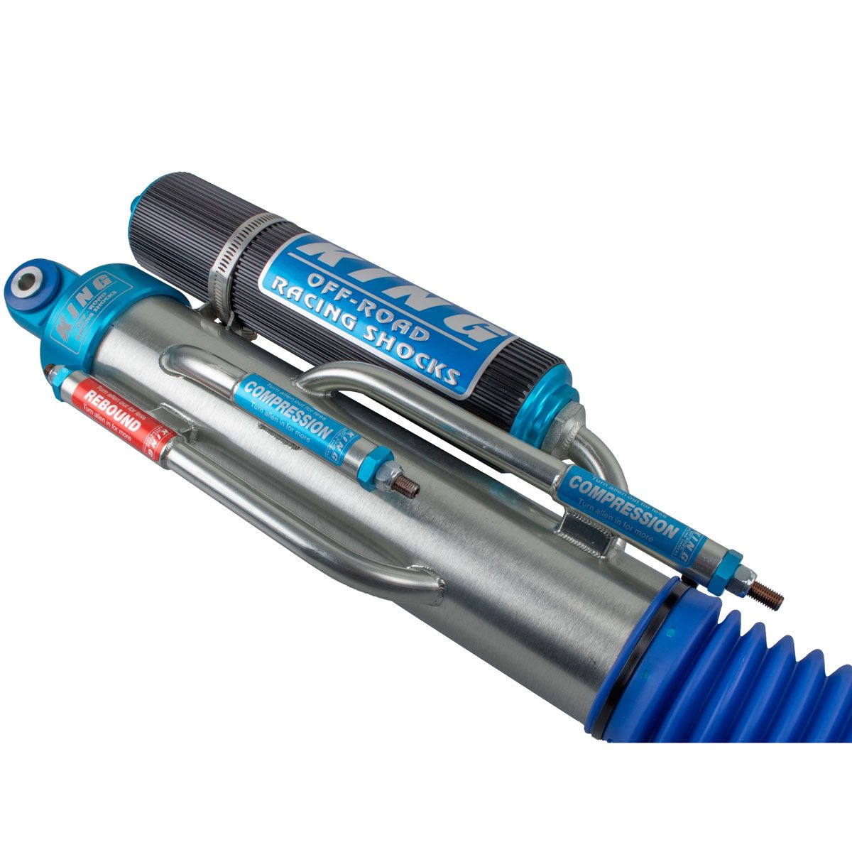 King Shocks 10-14 Ford F150 Raptor Rear 3.0 Dia 3 Tube Bypass Piggyback Shock (Pair) - Finned