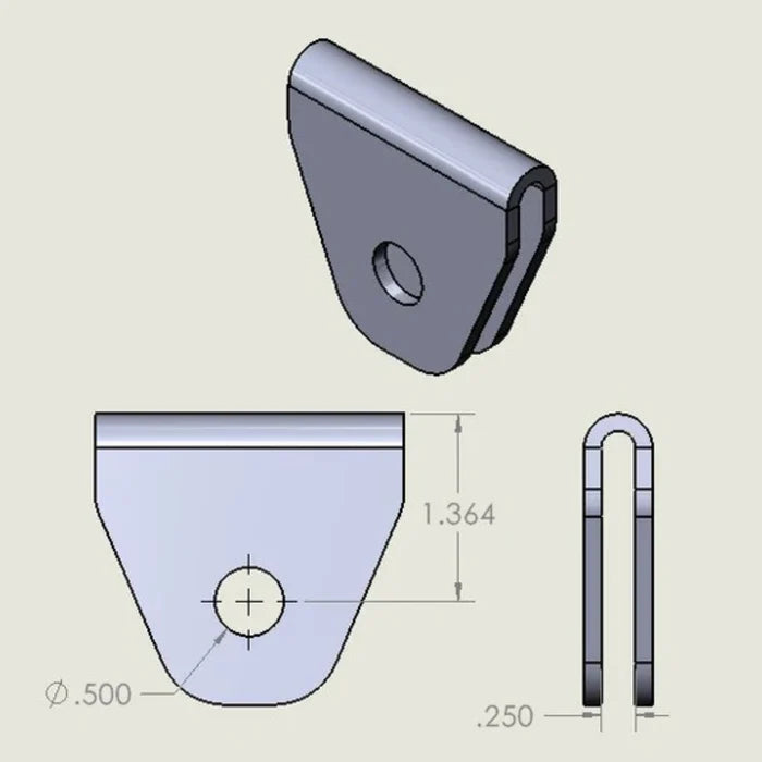 SDHQ Built Weld-on Double Shear Limit Strap Mounting Tab