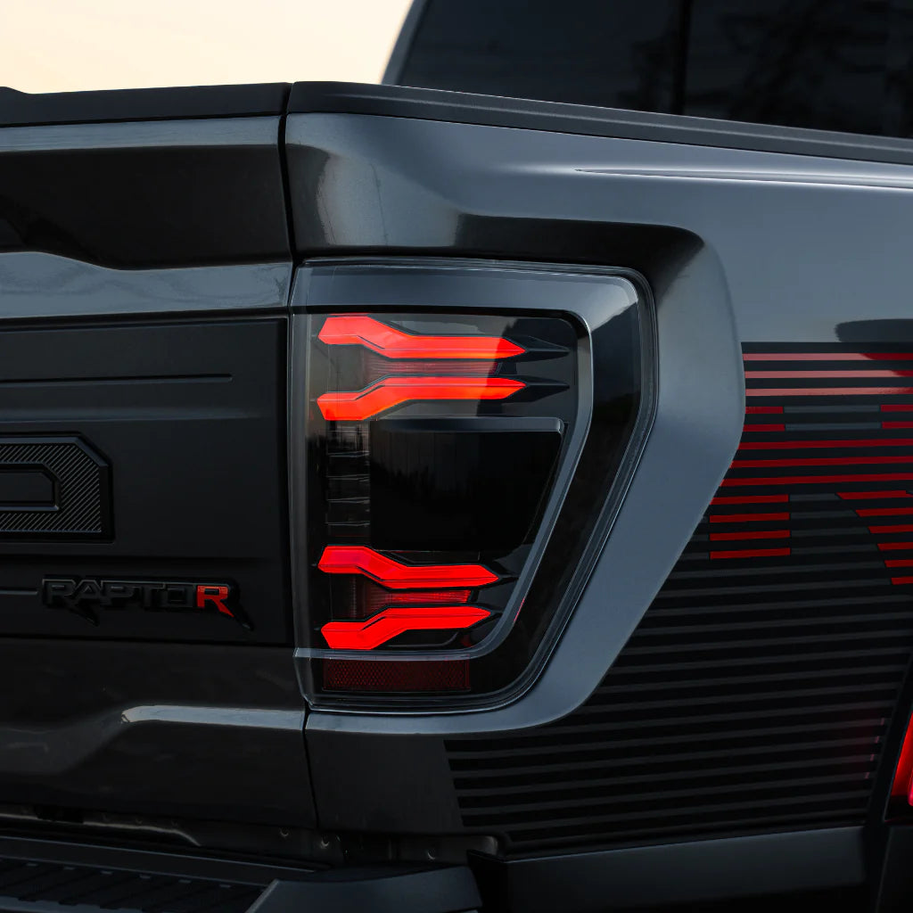2024-2026 Ford Raptor & Raptor R LUXX-Series LED Tail Lights Black-Red