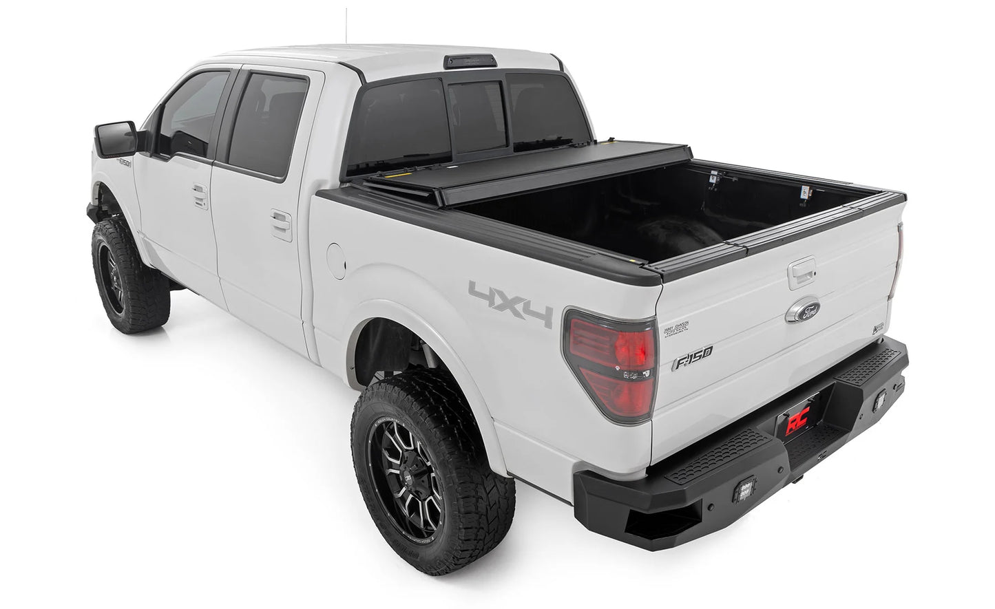 Rough Country Hard Tri-Fold Flip Up Bed Cover - 2010-2014 Ford Raptor
