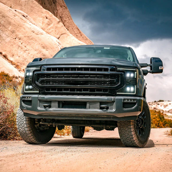 Alpharex 20-22 Ford Super Duty NOVA-Series LED Projector Headlights Alpha-Black
