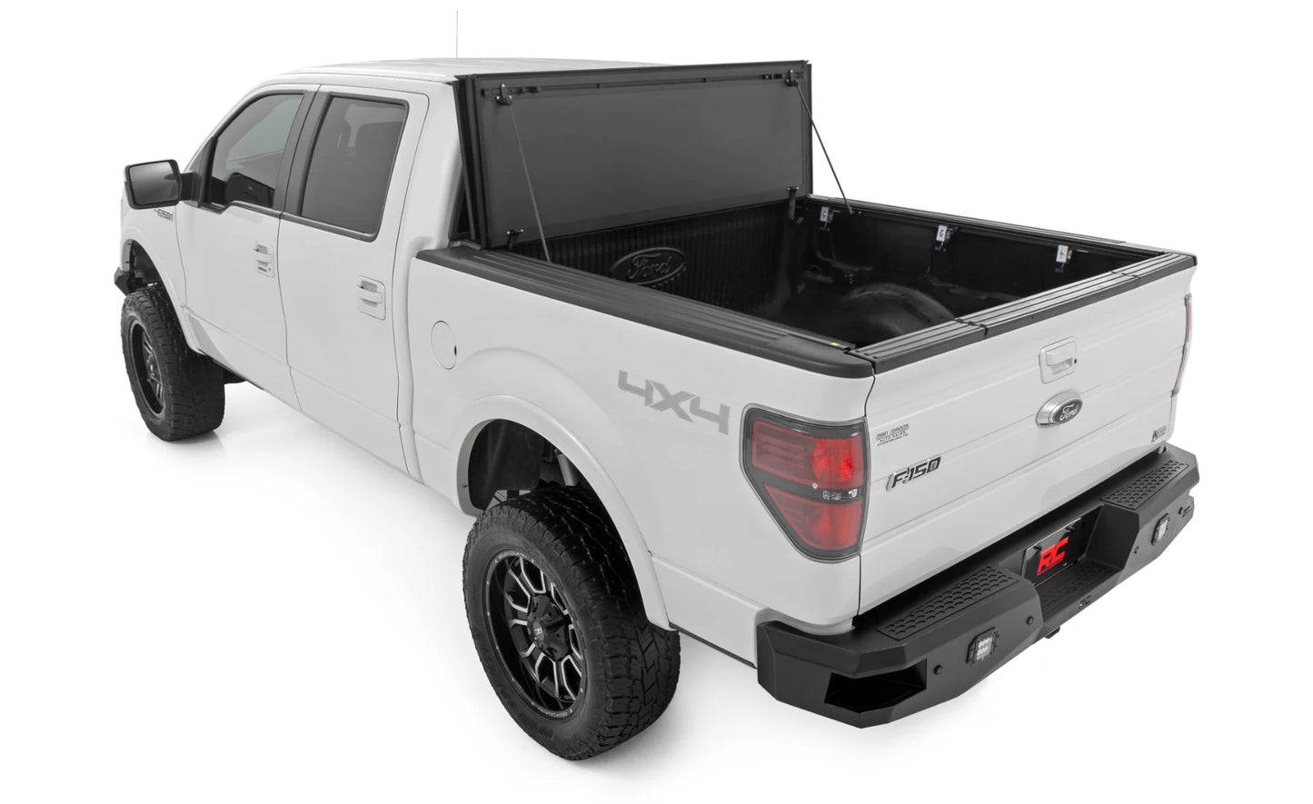Rough Country Hard Tri-Fold Flip Up Bed Cover - 2010-2014 Ford Raptor