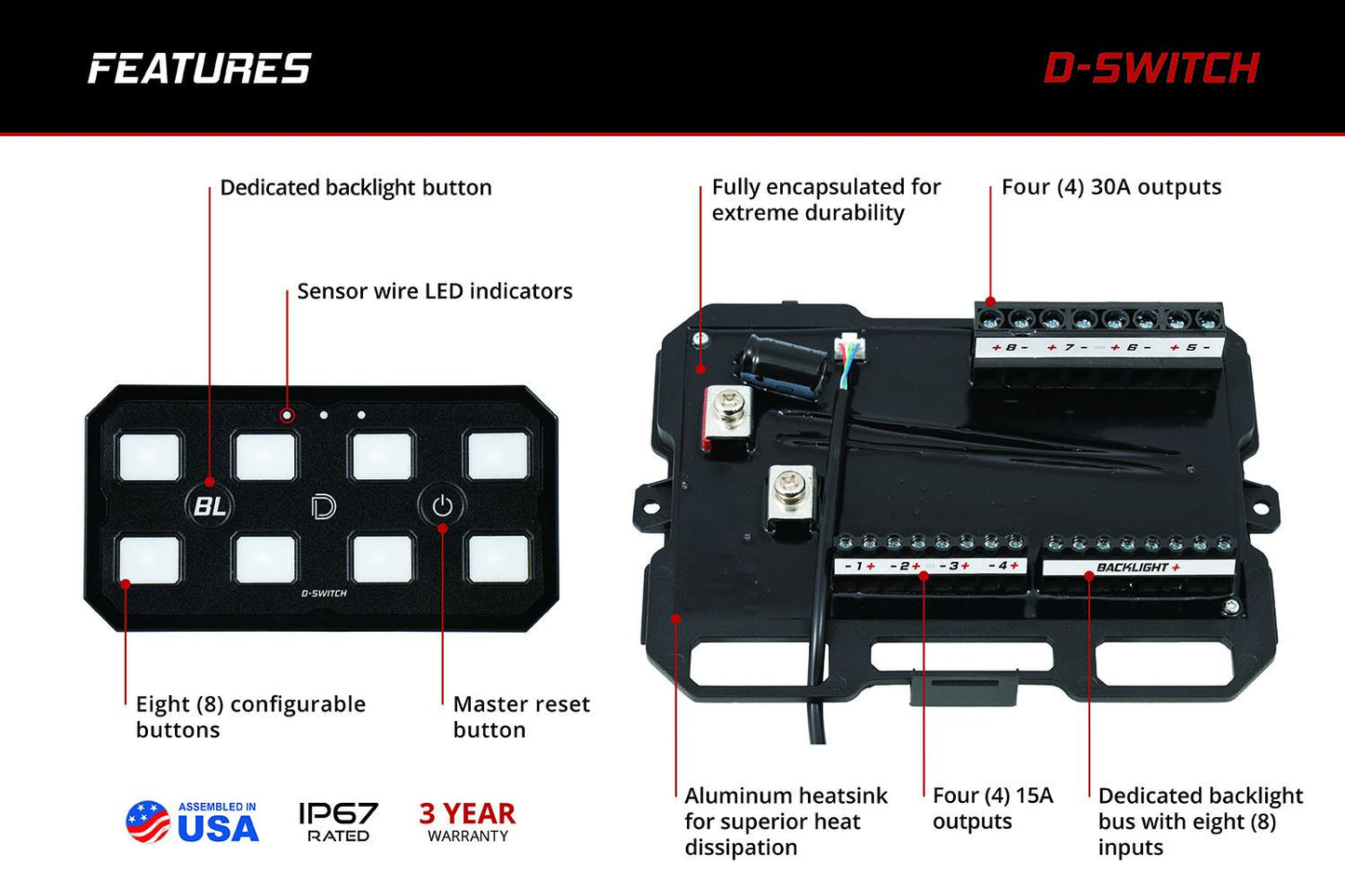 Diode Dynamics Brand Logo Diode Dynamics D-Switch 8-Channel Switch Panel