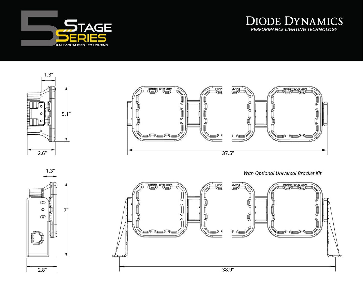 Diode Dynamics Brand Logo SS5 CrossLink 6-Pod LED Light Bar