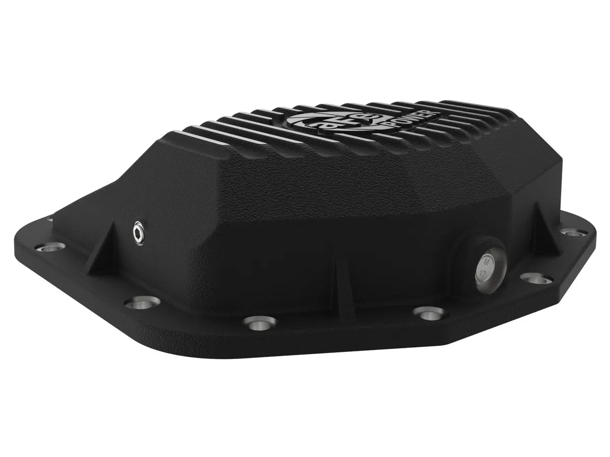 AFE POWER 21-22 Ram1500 TRX Hemi V8 6.2L PRO Series Rear Diff Cover Black w/Machined Fins & Gear Oil