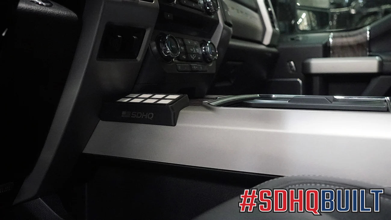 SDHQ OFF ROAD '17-20 FORD RAPTOR SDHQ BUILT SWITCH PROS SP-9100 FLOW THROUGH CENTER CONSOLE KEYPAD MOUNT