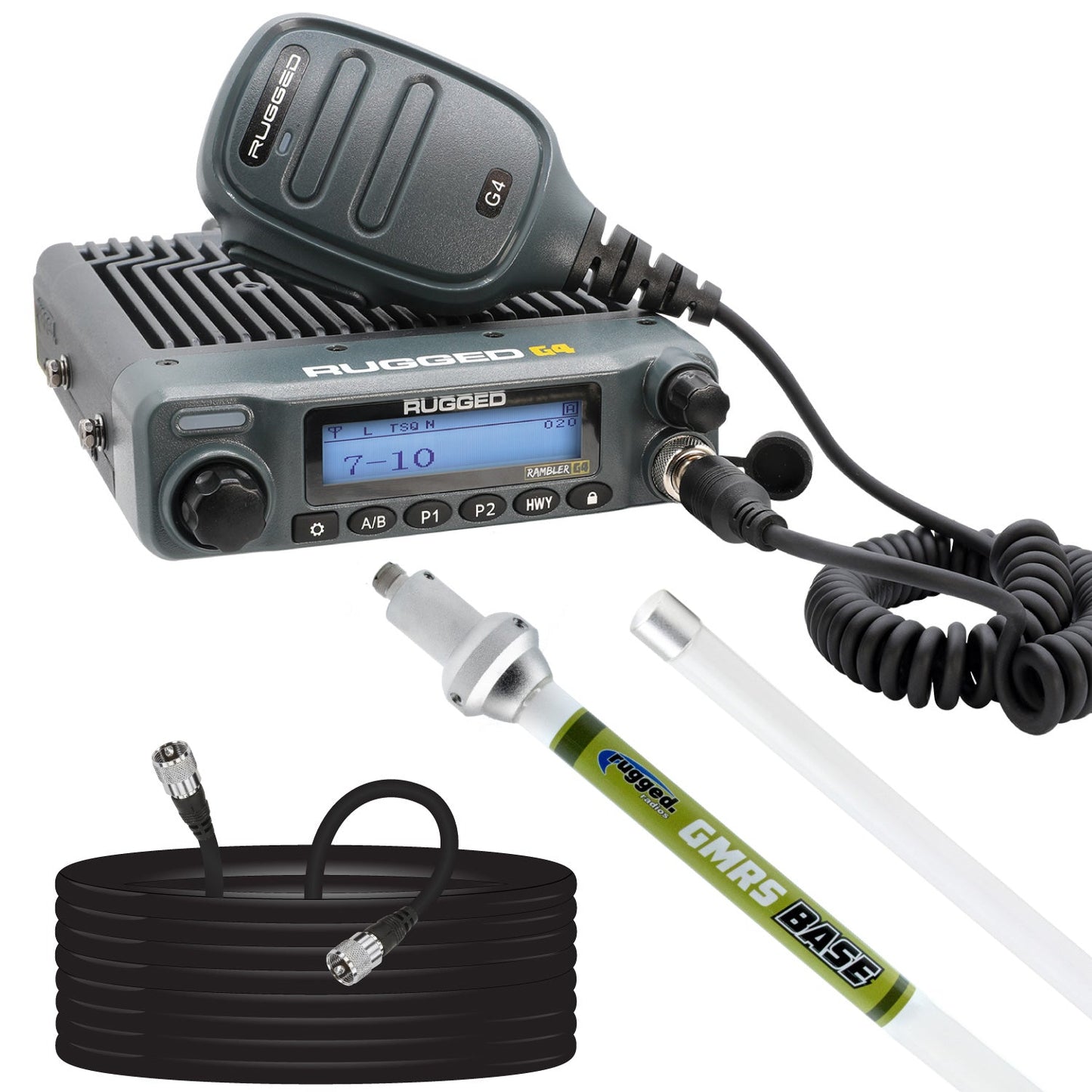 Base Camp - Rambler G4 High Power Mobile Radio with Fiberglass Antenna Kit
