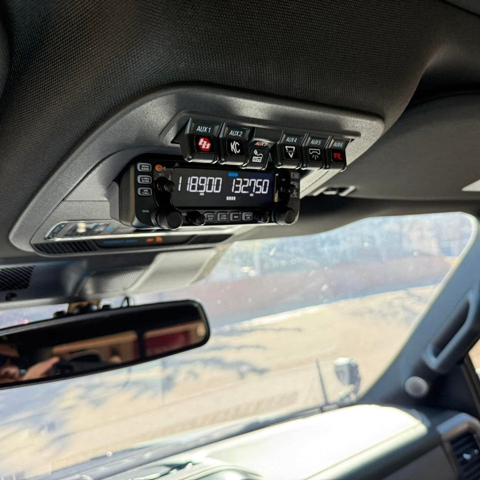 SwarfWorks Icom IC-2730 overhead console mount for 21+ Ford Raptor Gen3 and F150, and '23+ F250,F350