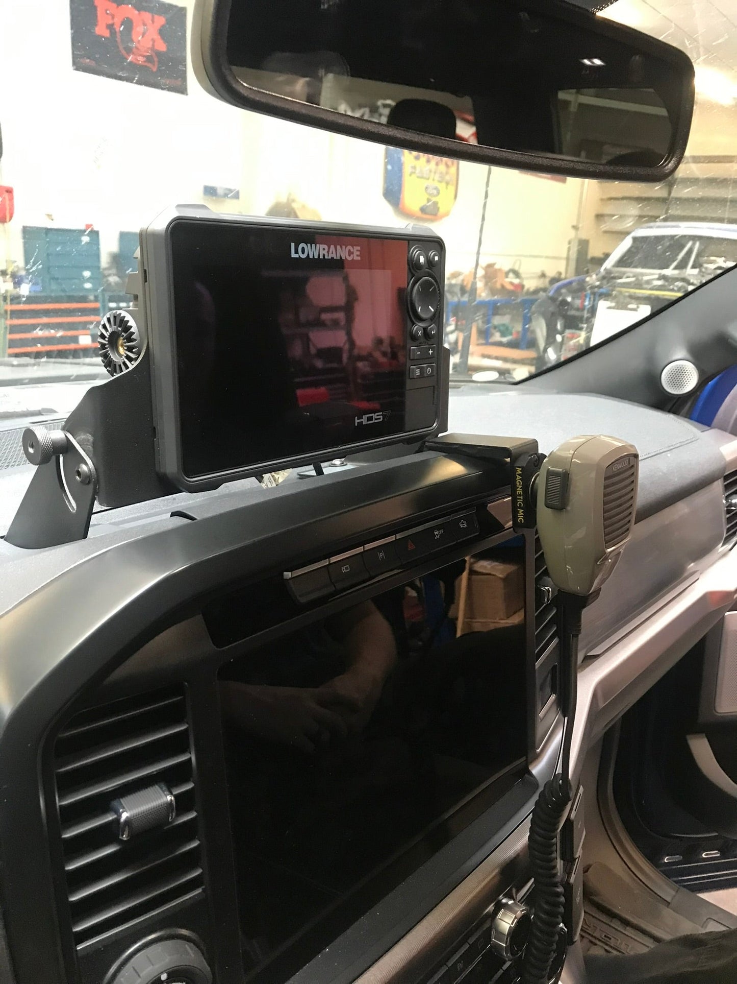2021 - 2023 F150 and Raptor Center Dash Fold Down GPS mount - HDS7 Carbon