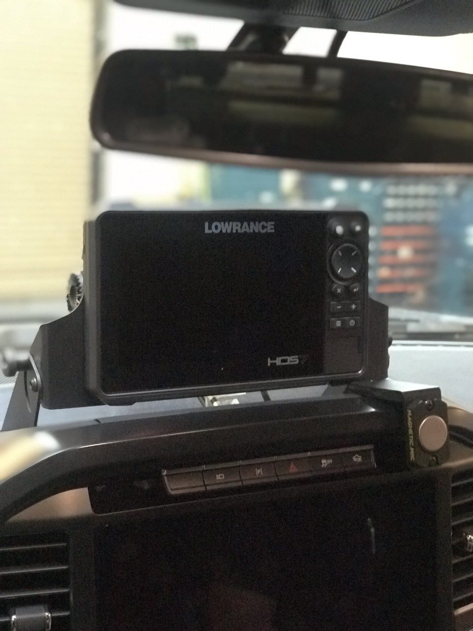 2021 - 2023 F150 and Raptor Center Dash Fold Down GPS mount - HDS7 Carbon