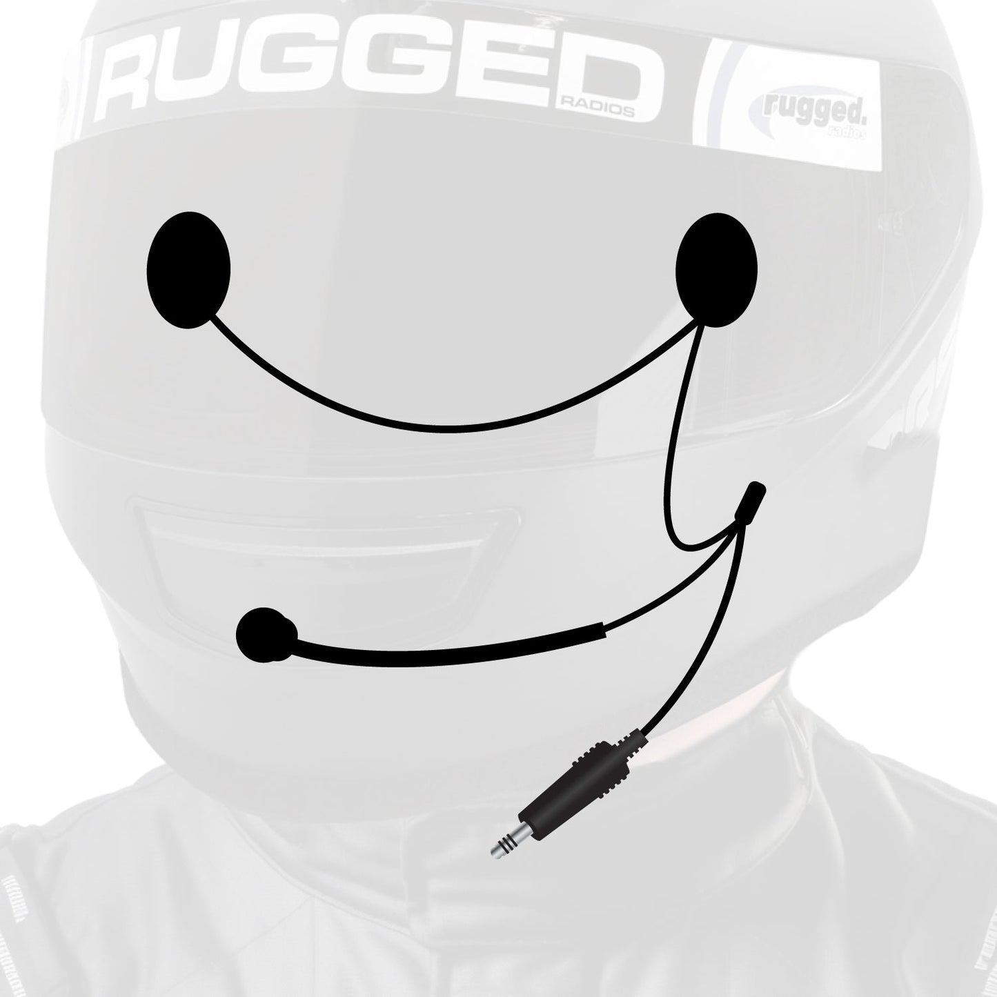 4C IMSA Wired Straight Cord Helmet Kit with Mic Speakers / M102 Military Mic