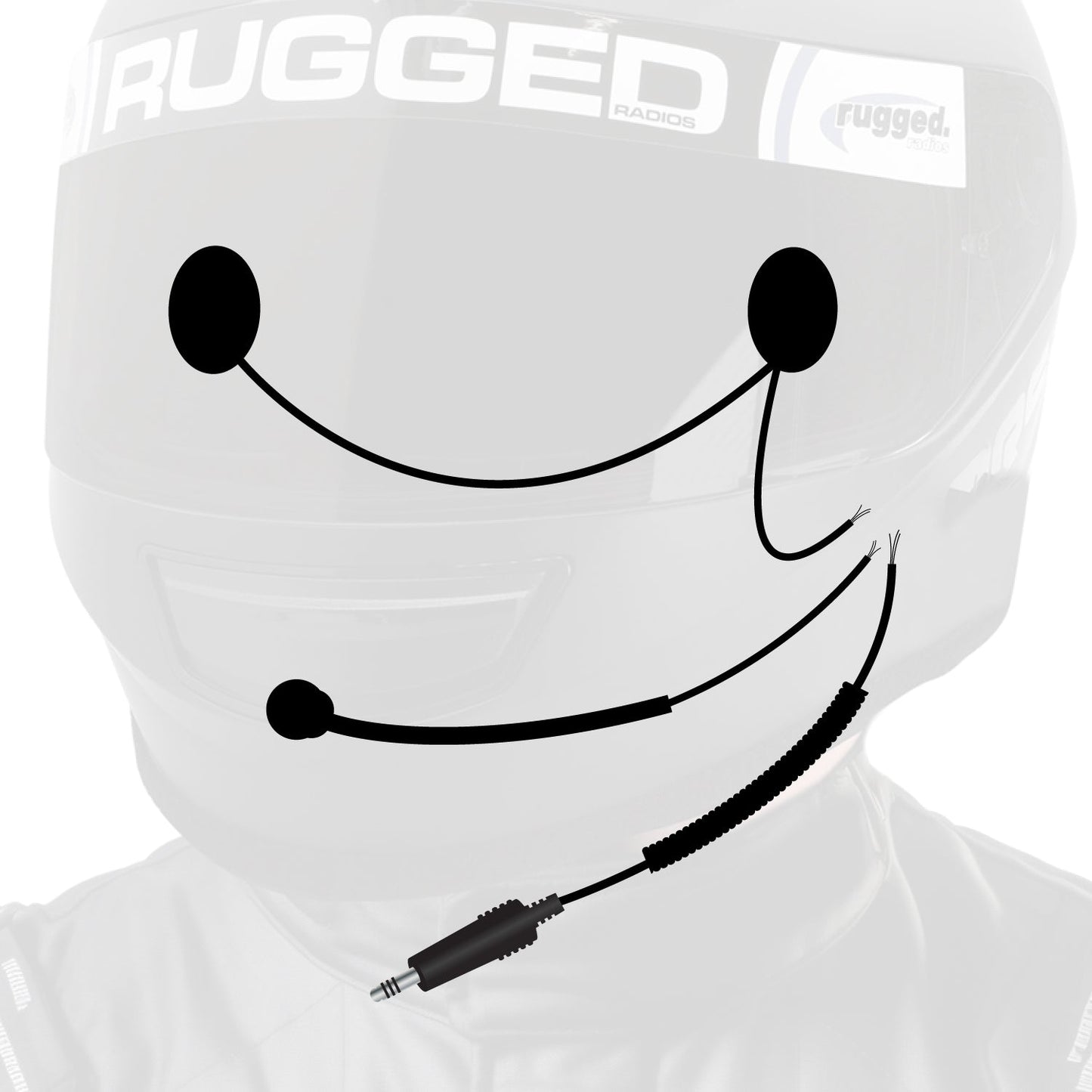 Peltor 4-Conductor Helmet Kits Mic / 1/8 Ear Bud Jack / Straight