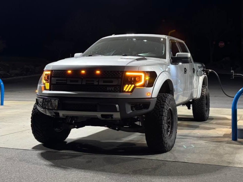 Alpharex 2010-2014 Ford Raptor MKII LUXX-Series LED Projector Headlights Black