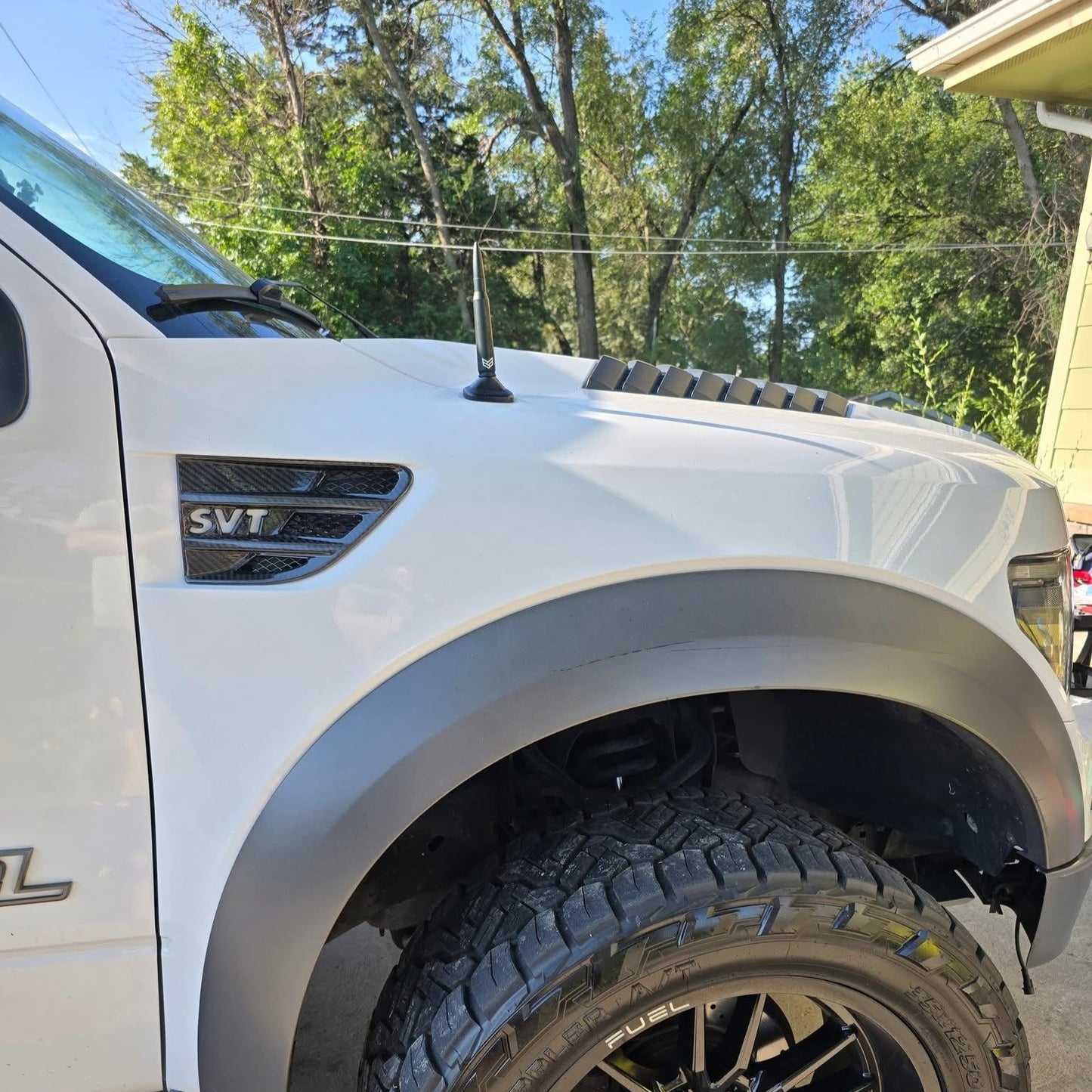 2010-2014 Ford Raptor SVT Replacement Carbon Fiber Side Fender Vent Trim and Hood Vents Package