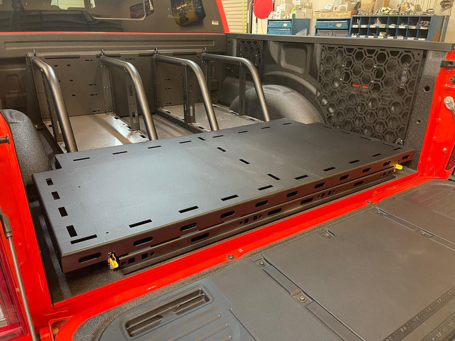2017 - 2025 Ford Raptor Modular Bed Organizer with Slide Out Cargo Tray