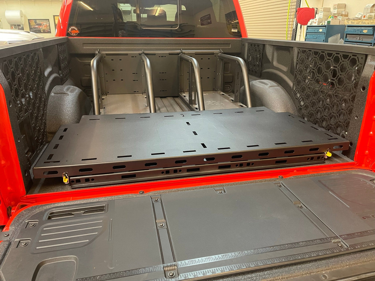 2017 - 2025 Ford Raptor Modular Bed Organizer with Slide Out Cargo Tray