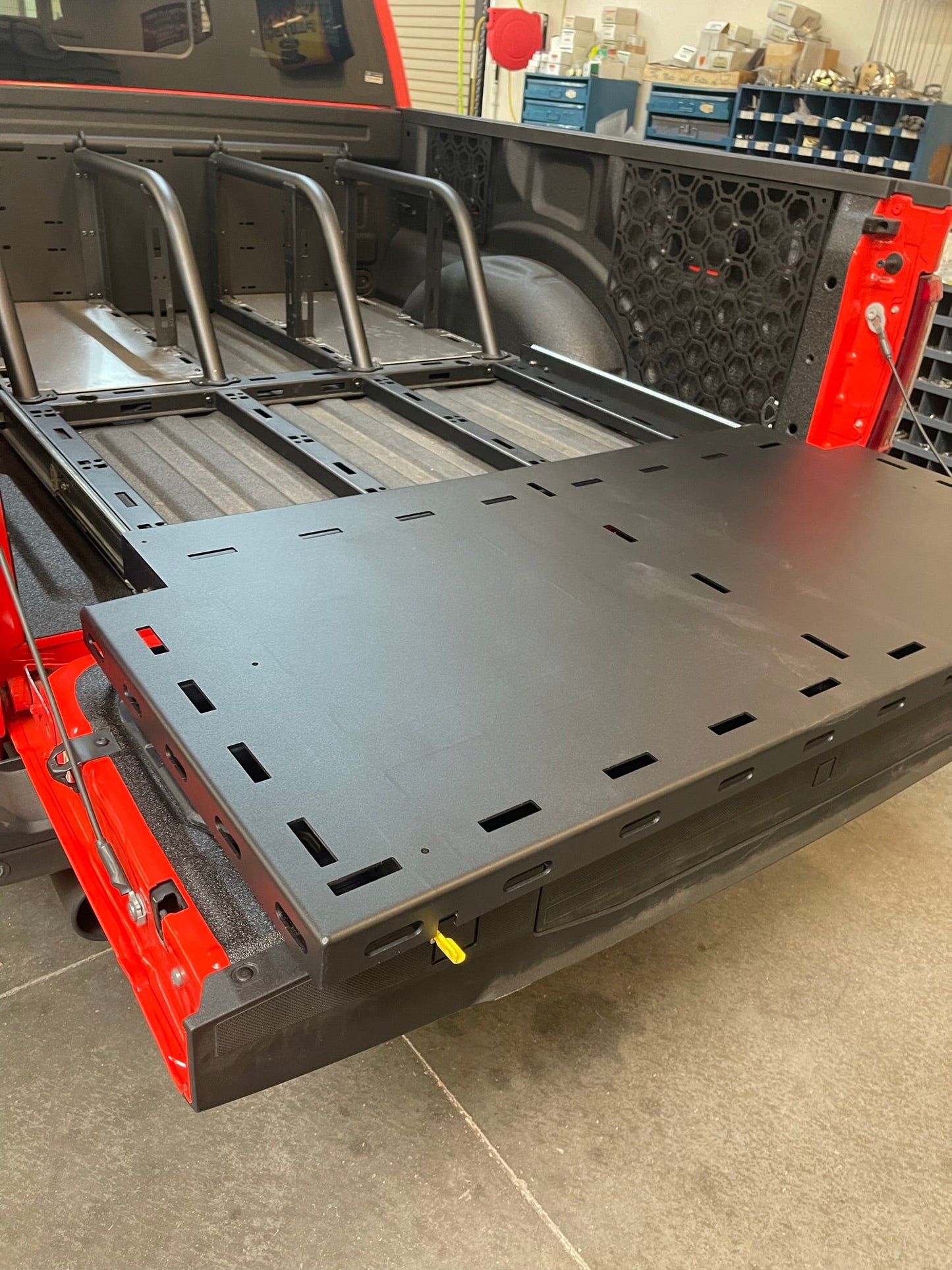 2017 - 2025 Ford Raptor Modular Bed Organizer with Slide Out Cargo Tray