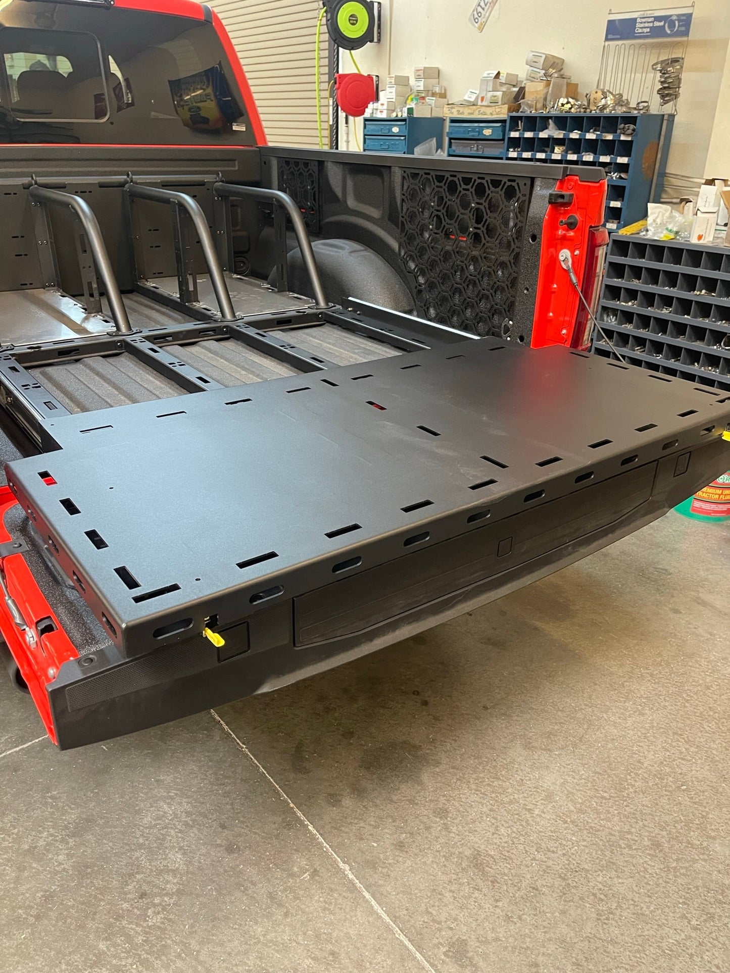 2017 - 2025 Ford Raptor Modular Bed Organizer with Slide Out Cargo Tray