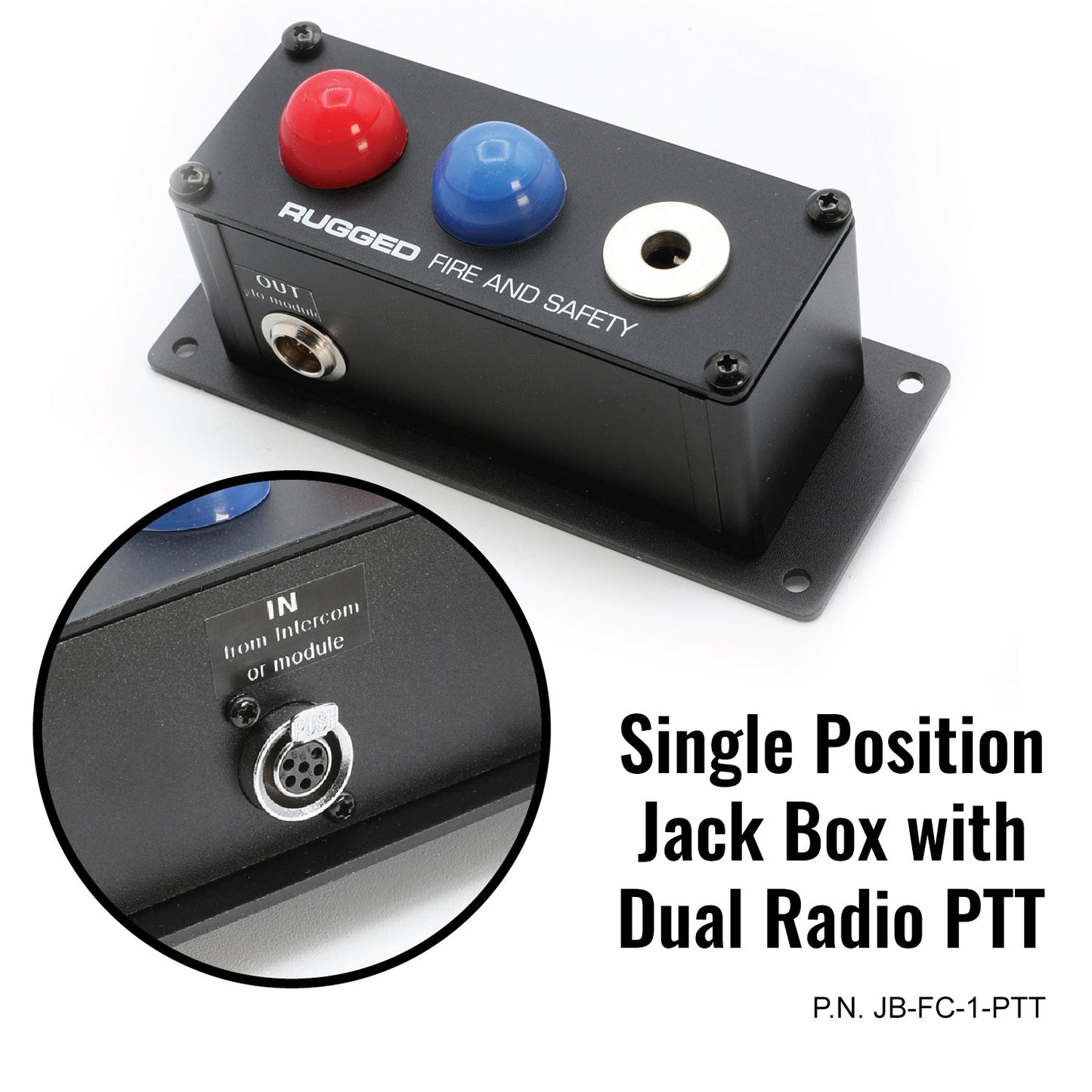 Jack Box Headset Stations for RRP800 Fire & Safety Intercoms Single Position Jack Box