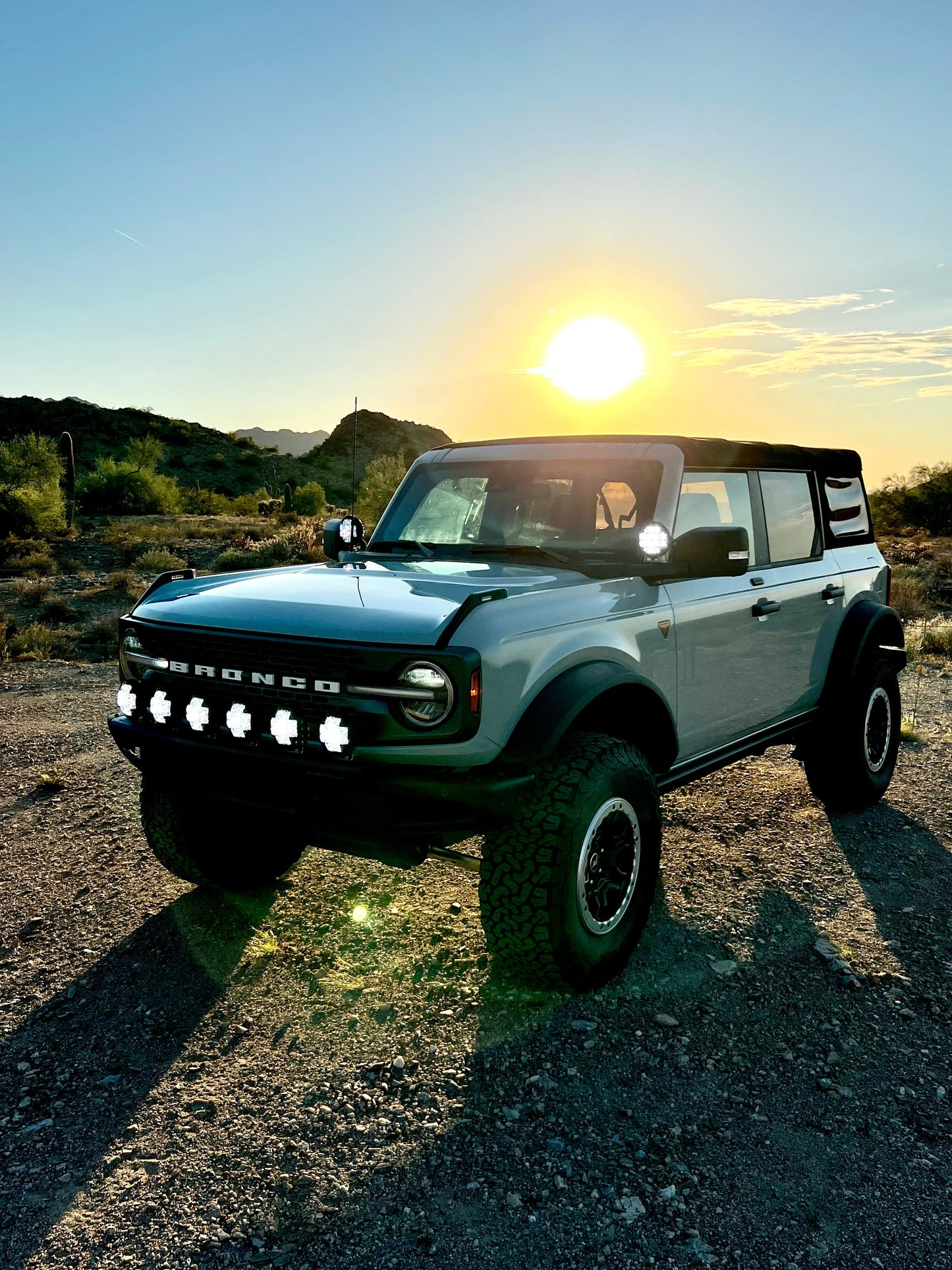 6th Gen Bronco Front Light Mount Kit for Modular Stock Front Bumper - Use Any Light