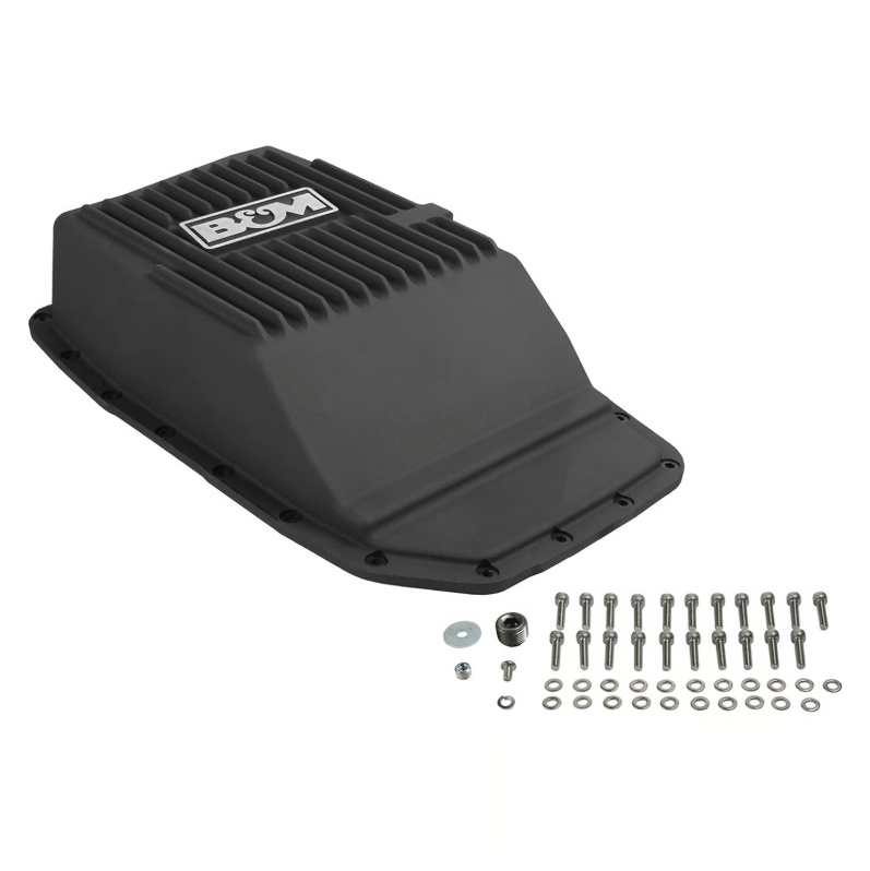 B&M 2010-2014 Ford Raptor Hi-Tek Deep Transmission Pan - Black Aluminum