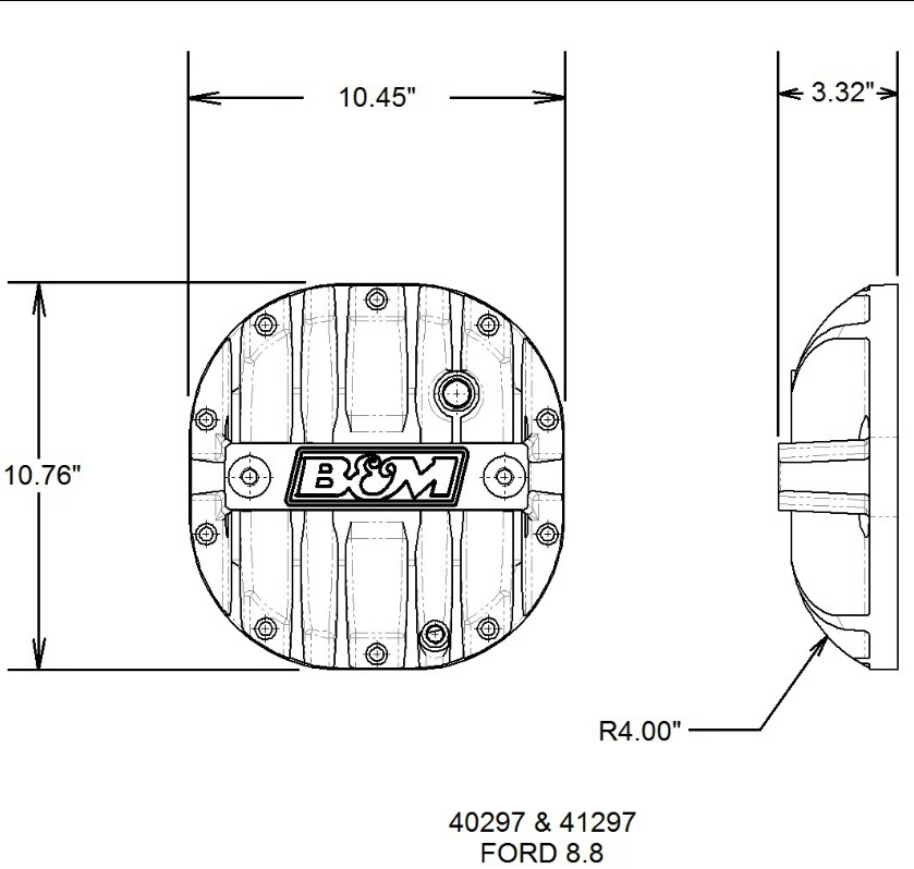 B&M 2010-2014 Ford Raptor Hi-Tek Aluminum Front Differential Cover