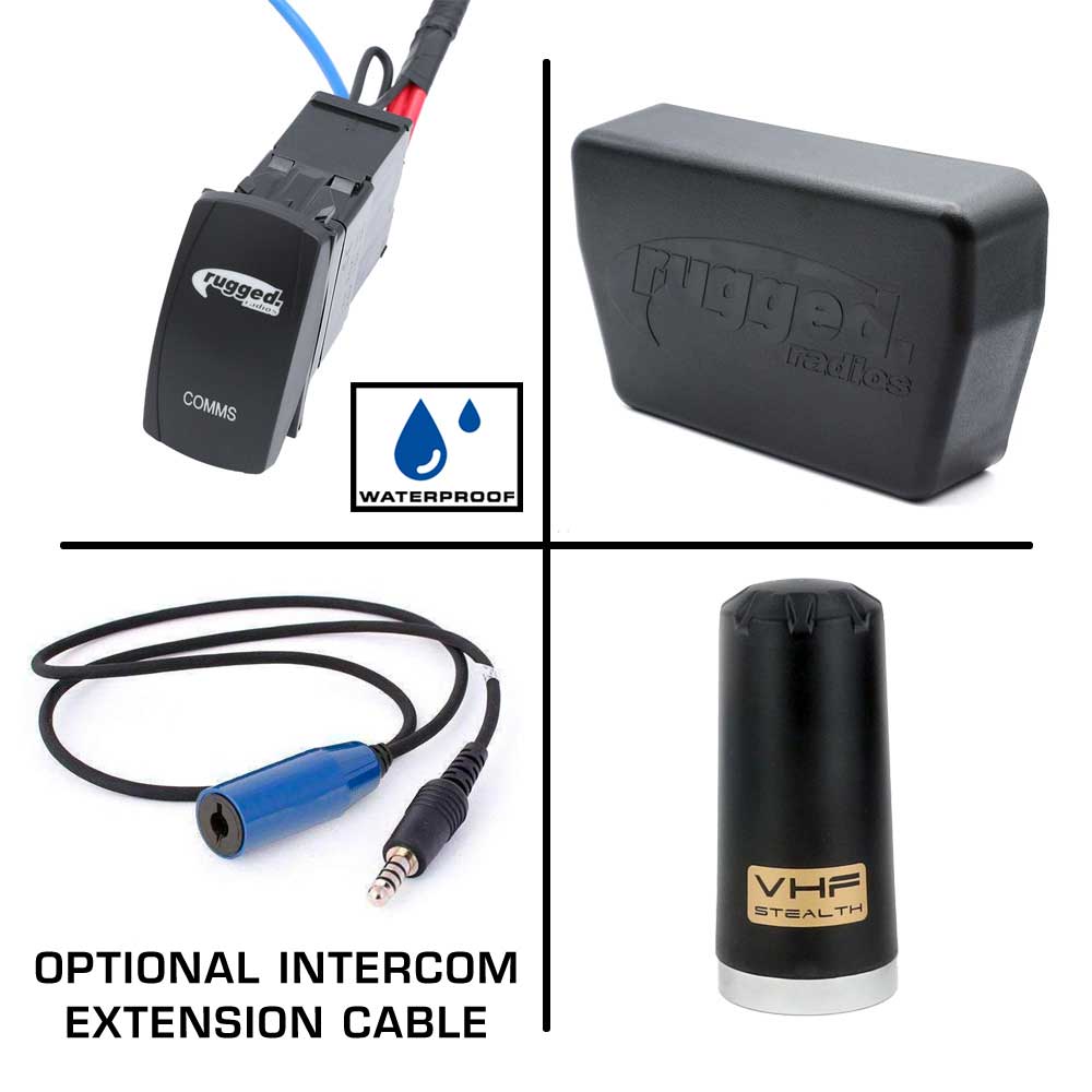 Alpha Accessory Pack For Rugged UTV SXS Intercom Radio Communication Systems Without Intercom Extension Cables (for Headsets)