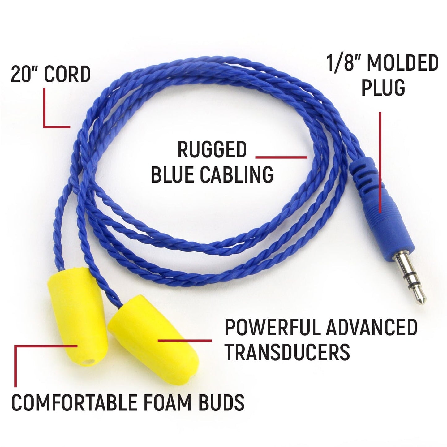 AlphaBud Foam Earbud Speakers - Mono and Stereo Stereo