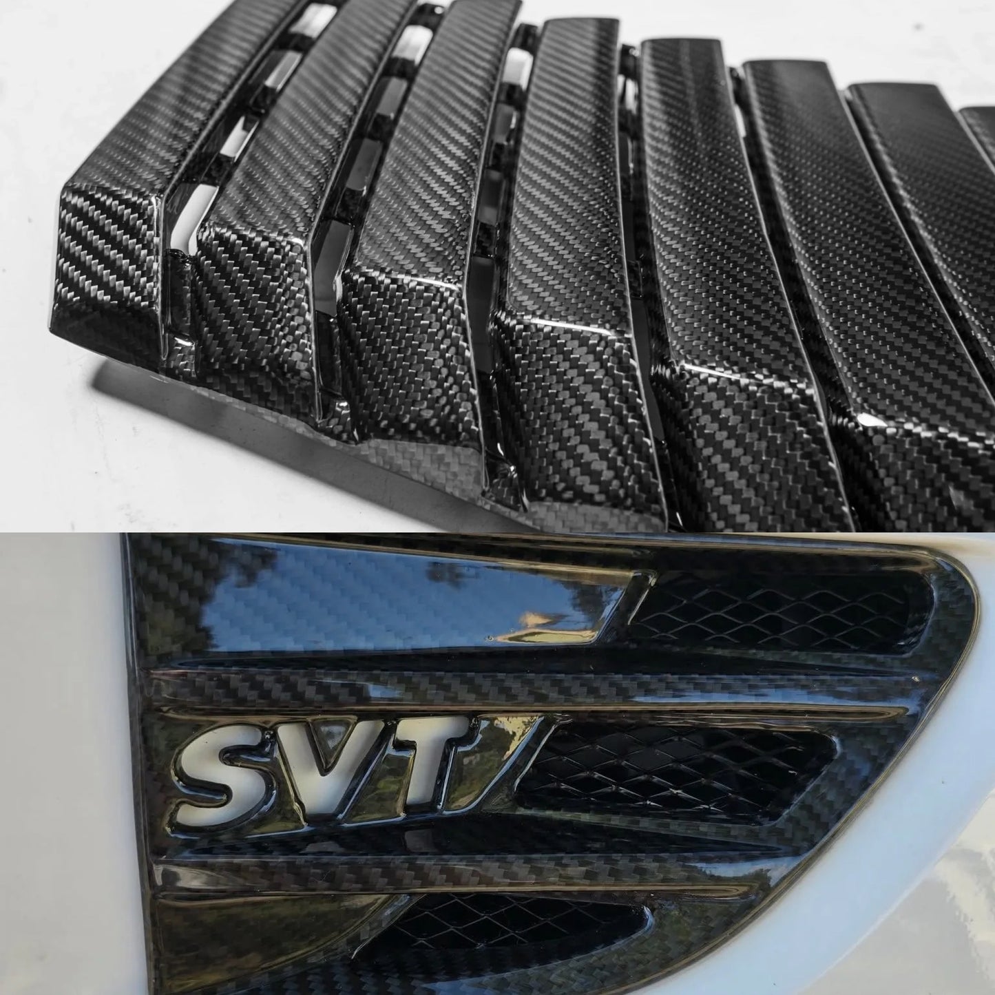 2010-2014 Ford Raptor SVT Replacement Carbon Fiber Side Fender Vent Trim and Hood Vents Package
