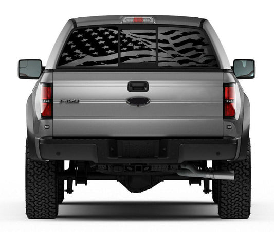 Rear Window Complete Wavy American Flag (2009-2014 F150 / 2010-2014 Raptor)