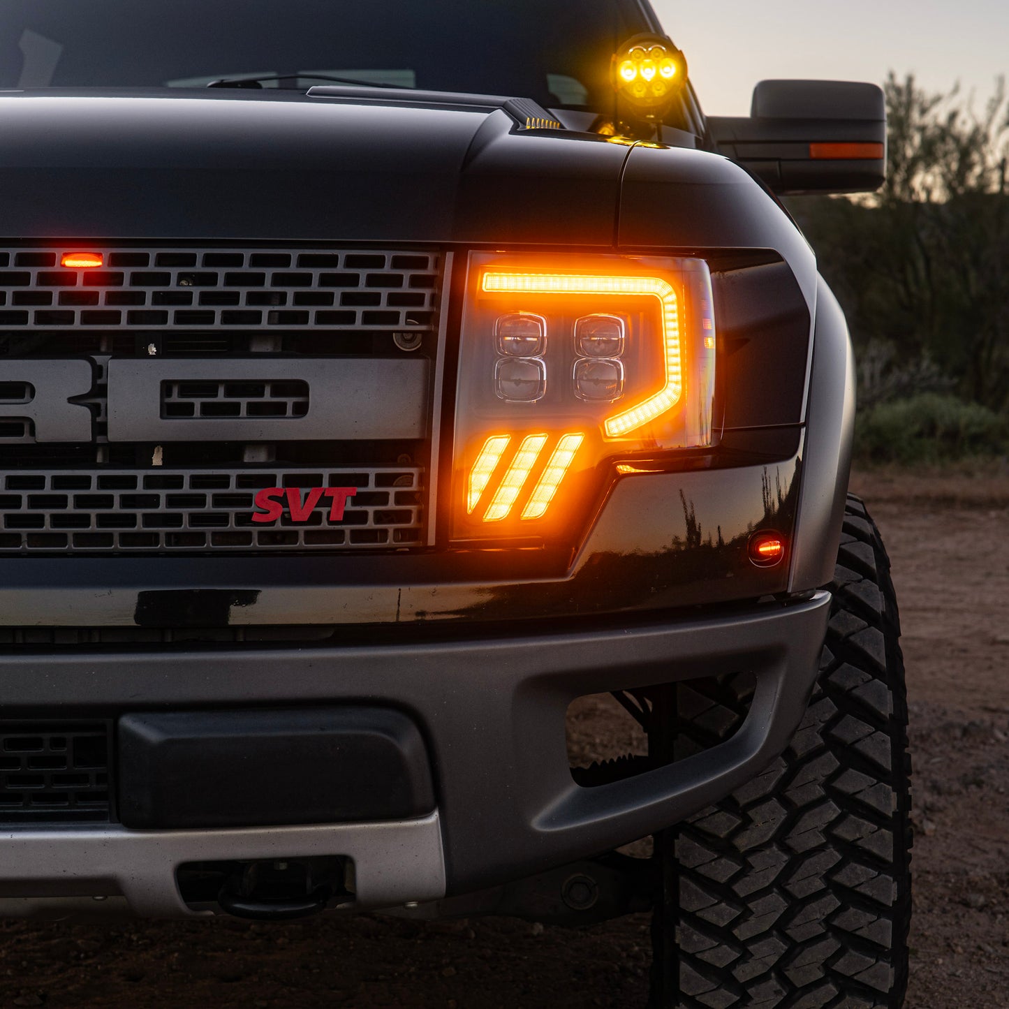 Alpharex 2010-2014 Ford Raptor MKII NOVA-Series LED Projector Headlights Black