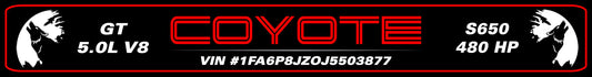 2024+ S650 Mustang Aluminum Strut Tower Bar Plate - Coyote Moon Howling
